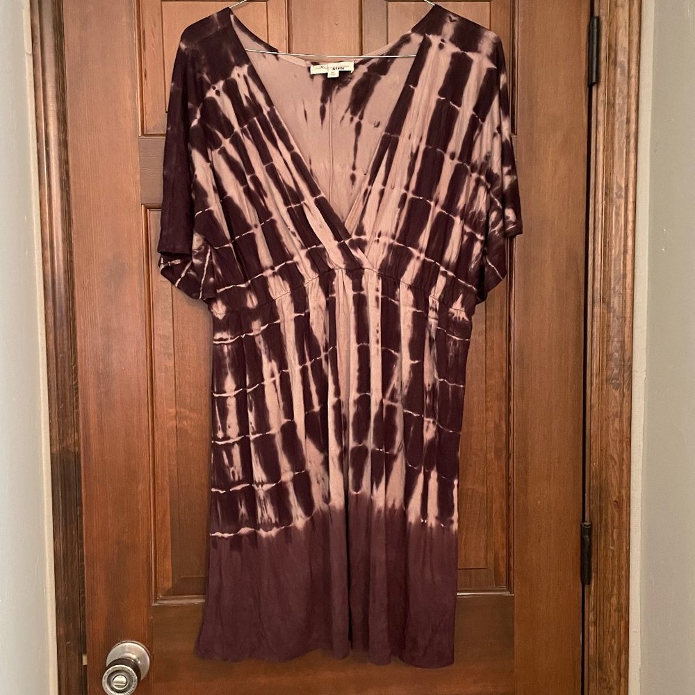 XL Forever Lily brown/taupe tie-dye dress or swimsuit cover-up